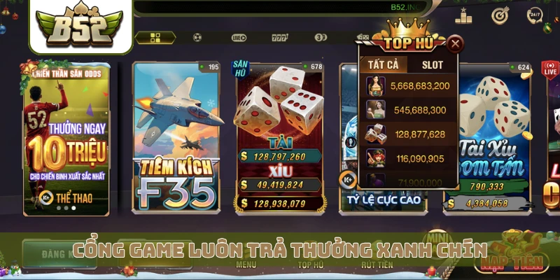 Cổng game luôn trả thưởng xanh chín